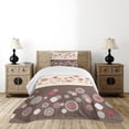 thumbnail image 1 of Ambesonne Floral Quilted Bedspread Set 2 Pcs, Spring Blossoms, Twin Size, Umber Beige Ruby, 1 of 3
