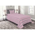 thumbnail image 1 of Ambesonne Floral Quilted Bedspread Set 2 Pcs, Spring Flowers Chain, Twin Size, Pale Pink White Teal, 1 of 3