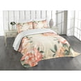 thumbnail image 1 of Ambesonne Floral Quilted Bedspread Set 3 Pcs, Blooming Hydrangea Flowers, Queen Size, Reseda Green Salmon, 1 of 4