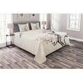 thumbnail image 1 of Ambesonne Floral Quilted Bedspread Set 3 Pcs, Classical, King Size, Grey White, 1 of 3