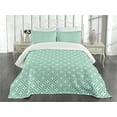 thumbnail image 1 of Ambesonne Floral Quilted Bedspread Set 3 Pcs, Clover Celtic, Queen Size, Turquoise White, 1 of 5
