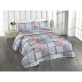 thumbnail image 1 of Ambesonne Floral Quilted Bedspread Set 3 Pcs, Drawing of Lily Pattern Art, Twin, Indigo Pale Grey and Blush, 1 of 4