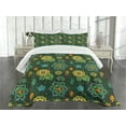 thumbnail image 1 of Ambesonne Floral Quilted Bedspread Set 3 Pcs, Fantasy Colorful Flowers, King Size, Multicolor, 1 of 5