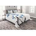 thumbnail image 1 of Ambesonne Floral Quilted Bedspread Set 3 Pcs, Flowers Tulips in Ombre, King Size, Charcoal Grey Sky Blue, 1 of 3