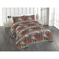 thumbnail image 1 of Ambesonne Floral Quilted Bedspread Set 3 Pcs, Gerbera Shadowy Effect Art, King, Pale Maroon Olive Green, 1 of 4
