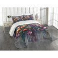 thumbnail image 1 of Ambesonne Floral Quilted Bedspread Set 3 Pcs, Melancholic Bohemian Garden, King Size, Multicolor Pale Grey, 1 of 4