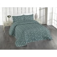 thumbnail image 1 of Ambesonne Floral Quilted Bedspread Set 3 Pcs, Minimalist Tulip Silhouettes, King, Cadet Blue and Eggshell, 1 of 4