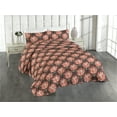 thumbnail image 1 of Ambesonne Floral Quilted Bedspread Set 3 Pcs, Nature Flower Botany Pattern, Twin, Coral Brown Sage Green, 1 of 4