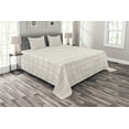 thumbnail image 1 of Ambesonne Floral Quilted Bedspread Set 3 Pcs, Pastel Flowers and Dots, Queen Size, Pale Mauve and White, 1 of 3