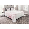 thumbnail image 1 of Ambesonne Floral Quilted Bedspread Set 3 Pcs, Pink Blossom Flower, Queen Size, White and Pink, 1 of 3