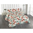 thumbnail image 1 of Ambesonne Floral Quilted Bedspread Set 3 Pcs, Retro Botany Exotic Leaves, Twin, Pale Rust Seafoam Emerald, 1 of 4