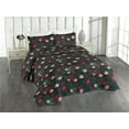 thumbnail image 1 of Ambesonne Floral Quilted Bedspread Set 3 Pcs, Romantic Dried Pinkish Roses, Twin, Hunter Green Redbrown, 1 of 4