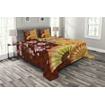 thumbnail image 1 of Ambesonne Floral Quilted Bedspread Set 3 Pcs, Sakura Blossoms, King Size, Pale Pink Marigold, 1 of 4