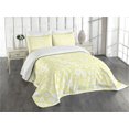 thumbnail image 1 of Ambesonne Floral Quilted Bedspread Set 3 Pcs, Spring Daisy Blossoms, Queen Size, Yellow White, 1 of 5