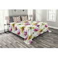 thumbnail image 1 of Ambesonne Floral Quilted Bedspread Set 3 Pcs, Vibrant Magnolia Flower, King Size, Multicolor, 1 of 3