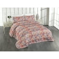thumbnail image 1 of Ambesonne Floral Quilted Bedspread Set 3 Pcs, Vintage Wild Aster Flowers, Twin, Salmon Taupe Grey Violet, 1 of 4