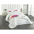 thumbnail image 1 of Ambesonne Floral Quilted Bedspread Set 3 Pcs, Watercolor Poppy Flower, Queen Size, Fuchsia, 1 of 5