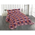 thumbnail image 1 of Ambesonne Floral Quilted Coverlet 2 Pcs, Minimalist Hibiscus Flowers, Twin Size, Dark Magenta Blush, 1 of 4