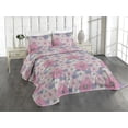 thumbnail image 1 of Ambesonne Floral Quilted Coverlet 2 Pcs, Overlapped Chamomiles Art, Twin Size, Soft Pink and Lavender, 1 of 4
