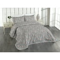thumbnail image 1 of Ambesonne Floral Quilted Coverlet 2 Pcs, Petals and Leafy Branches, Twin Size, Warm Taupe Soft Blue, 1 of 4
