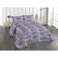 thumbnail image 1 of Ambesonne Floral Quilted Coverlet 2 Pcs, Retro Meadow Bloom Leaves, Twin Size, Violet Mauve and Grey Teal, 1 of 4