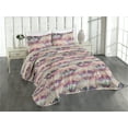 thumbnail image 1 of Ambesonne Floral Quilted Coverlet 2 Pcs, Traditional Tulip Blossom, Twin Size, Peach Plum Seafoam, 1 of 4