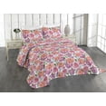 thumbnail image 1 of Ambesonne Floral Quilted Coverlet 2 Pcs, Wild Peony Spring Pattern, Twin Size, Salmon Pale Purple and Green, 1 of 4