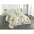thumbnail image 1 of Ambesonne Floral Quilted Coverlet 3 Pcs, Australian Banksia Botanical, King Size, Laurel Green Multicolor, 1 of 4