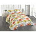 thumbnail image 1 of Ambesonne Floral Quilted Coverlet 3 Pcs, Chrysanthemum Flowers Print, King Size, Vermilion Mustard and Green, 1 of 4