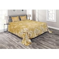 thumbnail image 1 of Ambesonne Floral Quilted Coverlet 3 Pcs, Trees Blossom in Spring, Queen Size, Yellow and White, 1 of 2