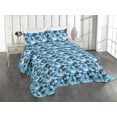 thumbnail image 1 of Ambesonne Floral Quilted Coverlet 3 Pcs, Watercolor Flower Sketch, King Size, White Soft Blue, 1 of 4