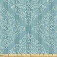 thumbnail image 1 of Ambesonne Floral Royal Fabric by the Yard Upholstery, Vintage Damask Boho, 10 Yards, Cadet Blue and Pale Grey, 1 of 5