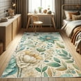 thumbnail image 1 of Ambesonne Floral Scene Decorative Rug Carpet, Minty Farmhouse Blooms, 2' 2" x 3' 7", Seafoam Beige Grey Yellow, 1 of 5