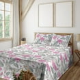 thumbnail image 1 of Ambesonne Floral Scene Fitted & Flat Sheet with Sham 3 Pcs Set, Engraved Look Roses, Twin, Pastel Pink Taupe Grey, 1 of 5