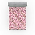 thumbnail image 1 of Ambesonne Floral Scene Fitted Sheet, Japan Spring Flowers, Full Size, Pale Pink Pale Fuchsia, 1 of 5