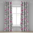 thumbnail image 1 of Ambesonne Floral Scene Grommet Curtain, Engraved Look Roses, 50"x108", Pastel Pink Taupe Grey, 1 of 1
