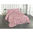 thumbnail image 1 of Ambesonne Floral Scene Quilted Bedspread Set 3 Pcs, Japan Spring Flowers, Queen, Pale Pink Pale Fuchsia, 1 of 4