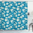 thumbnail image 1 of Ambesonne Floral Shower Curtain, Blooming Lily Flowers Art, 69"Wx84"L, Sea Blue Eggshell, 1 of 4