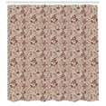 thumbnail image 1 of Ambesonne Floral Shower Curtain, Blossoming Spring Retro, 69"Wx75"L, Tan Coral Maroon, 1 of 3
