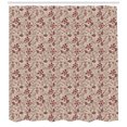 thumbnail image 1 of Ambesonne Floral Shower Curtain, Blossoming Spring Retro, 69"Wx84"L, Tan Coral Maroon, 1 of 3