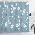 thumbnail image 1 of Ambesonne Floral Shower Curtain, Buds Blossoms Leaves Ivy, 69"Wx70"L, Slate Blue White, 1 of 5