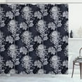 thumbnail image 1 of Ambesonne Floral Shower Curtain, Chrysanthemum Blooming, 69"Wx84"L, Indigo Pale Grey, 1 of 5