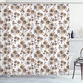 thumbnail image 1 of Ambesonne Floral Shower Curtain, Dandelion Floral Farmhouse, 69"Wx75"L, Ecru Brown Eggplant, 1 of 4