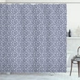 thumbnail image 1 of Ambesonne Floral Shower Curtain, Dots Lines Gzhel Ornament, 69"Wx84"L, Indigo and Pale Grey, 1 of 4