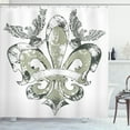 thumbnail image 1 of Ambesonne Floral Shower Curtain, Eagle Emblem Victorian, 69"Wx75"L, Tan White, 1 of 5