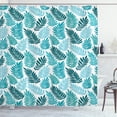 thumbnail image 1 of Ambesonne Floral Shower Curtain, Exotic Tropical Leaves Art, 69"Wx75"L, White Teal Seafoam, 1 of 4