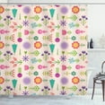 thumbnail image 1 of Ambesonne Floral Shower Curtain, Flat Design Colorful Flowers, 69"Wx75"L, Pale Peach and Multicolor, 1 of 5