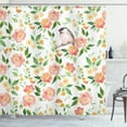 thumbnail image 1 of Ambesonne Floral Shower Curtain, Flower Petals Blossoms, 69"Wx70"L, Coral Fern Green White, 1 of 3