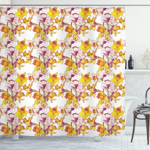 Ambesonne Floral Shower Curtain, Flowers Spring Romance, 69"Wx75"L, Multicolor