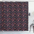 thumbnail image 1 of Ambesonne Floral Shower Curtain, Forest Roses Autumn Leaves, 69"Wx75"L, Indigo Coral Dark Tan, 1 of 1